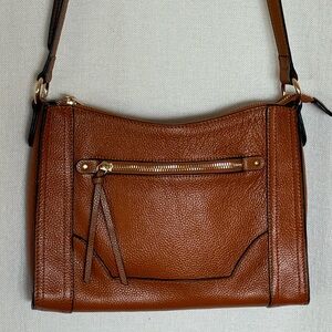 EUC-Like New Kattee Brown Pebbled Leather Crossbody Bag